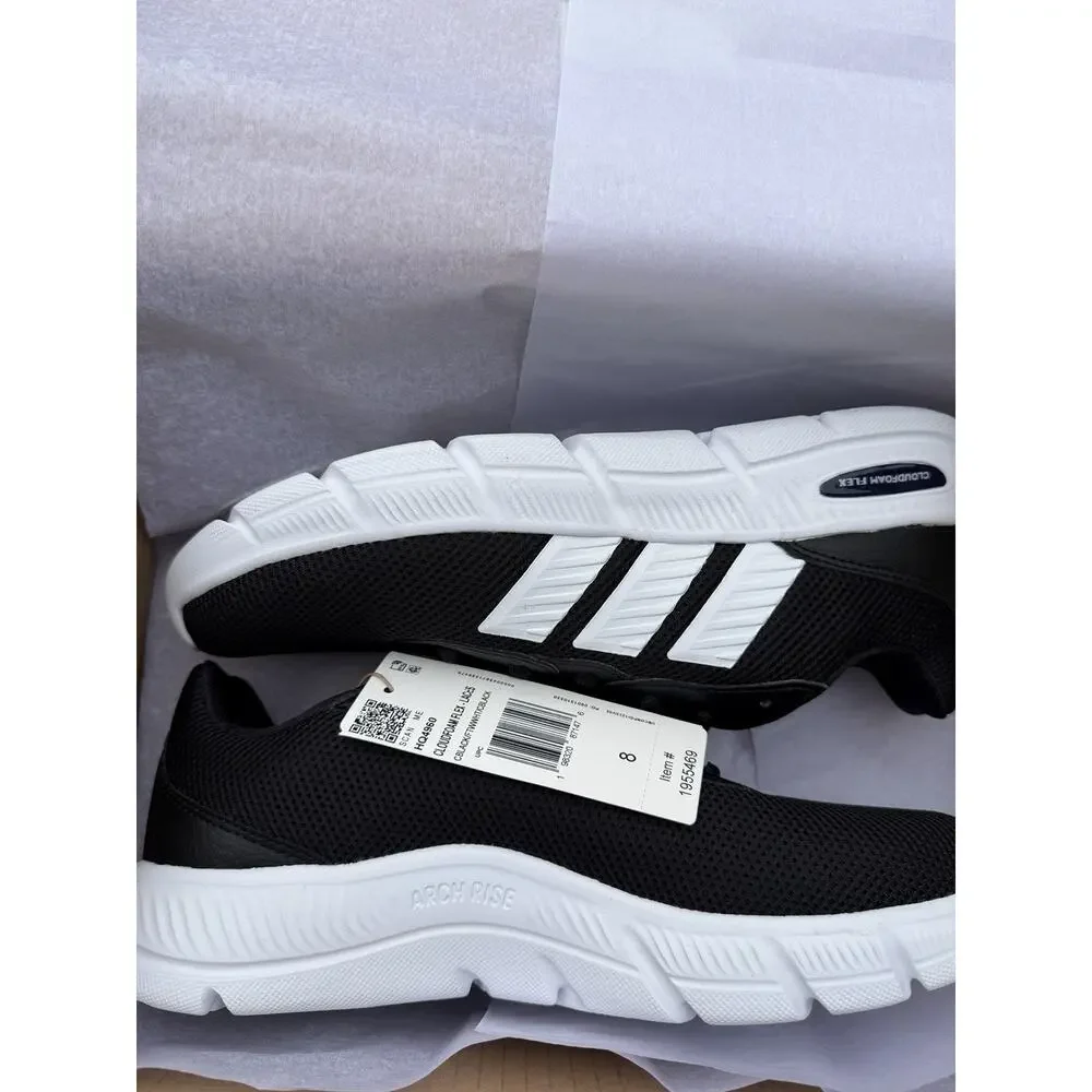 Adidas Arch Rise Cloudfoam Flex Laces Black Sneakers Women's 8 Wide Fit NWT